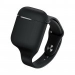 Wholesale Wrist Band Accessories Sport Strap Cover Full Protective Silicone Skin Compatible with Apple Airpods [2 / 1] Wireless Charging Case (Black)